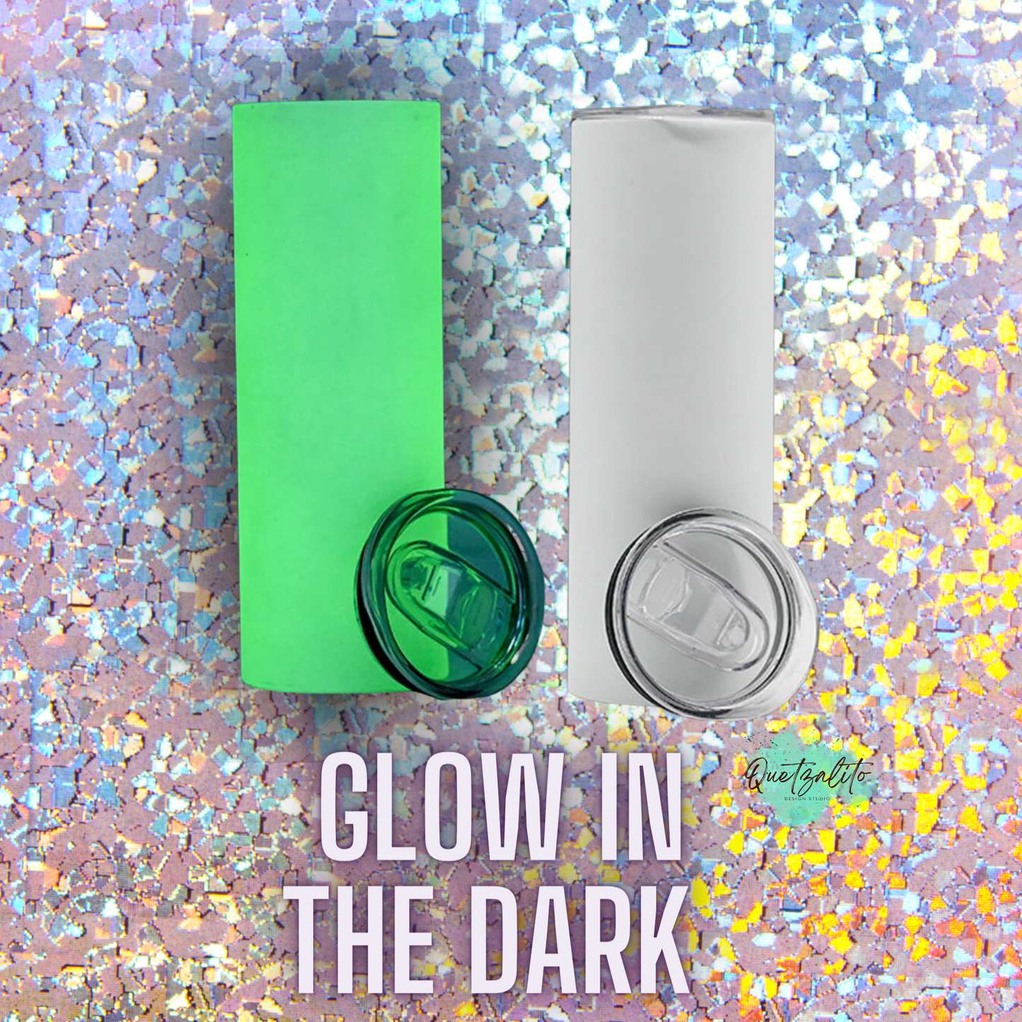 Personalized/custom Glow-in-the dark Straight Tumbler, 20 oz.double wall insulated stainless steel hot or cold