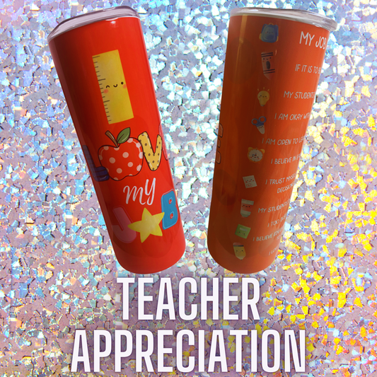 Stylish and Durable Teacher's Gift: Personalized Tumbler, Teacher Affirmation 20 0z. Tumbler, hot or cold drinks, gift for teachers, perfect teacher appreciation gift